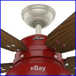 Hunter Fan 52 inch Casual Barn Red Ceiling Ceiling Fan with LED Light Kit