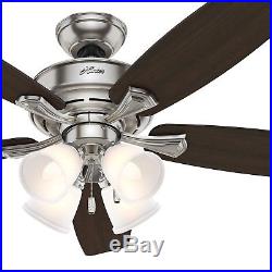 Hunter Fan 52 inch Casual Brushed Nickel Indoor Ceiling Fan with Light Kit