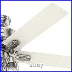 Hunter Fan 52 inch Casual Indoor Brushed Nickel Ceiling Fan with Light Kit