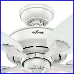 Hunter Fan 52 inch Casual Indoor White Ceiling Fan with Light Kit and Pull Chain