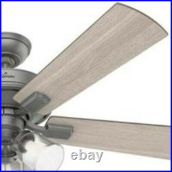 Hunter Fan 52 inch Casual Matte Silver Indoor Ceiling Fan with Light Kit