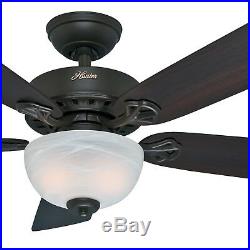 Hunter Fan 52 inch Casual New Bronze Indoor Ceiling Fan with Light Kit