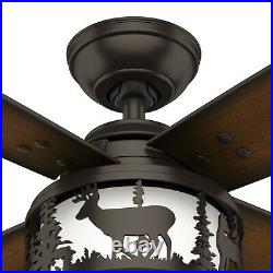 Hunter Fan 52 inch Casual Premier Bronze Indoor Ceiling Fan with Light Kit