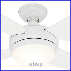 Hunter Fan 52 inch Casual White Indoor Ceiling Fan with Light Kit, 4 Blades