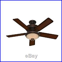Hunter Fan 52 inch Cocoa Finish Traditional Ceiling Fan with Bowl Light Kit