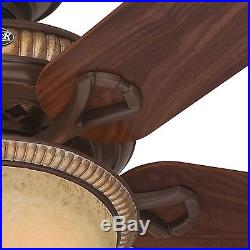Hunter Fan 52 inch Cocoa Finish with Spanish Gold Accents Ceiling Fan with Light Kit