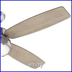 Hunter Fan 52 inch Contemporary Brushed Nickel Indoor Ceiling Fan with Light Kit
