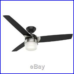 Hunter Fan 52 inch Contemporary Ceiling Fan in Matte Black with LED Light Kit