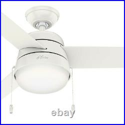 Hunter Fan 52 inch Contemporary Indoor Fresh White Ceiling Fan with Light Kit