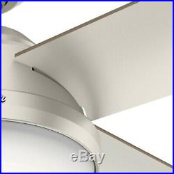 Hunter Fan 52 inch Contemporary Matte Nickel Ceiling Fan with LED Light Kit