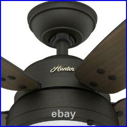 Hunter Fan 52 inch Contemporary Noble Bronze Ceiling Fan w Light Kit and Remote
