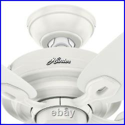 Hunter Fan 52 inch Fresh White Indoor Ceiling Fan with Light Kit and Pull Chain