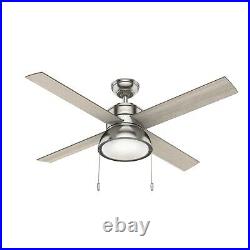 Hunter Fan 52 inch Indoor Contemporary Brushed Nickel Ceiling Fan with Light Kit