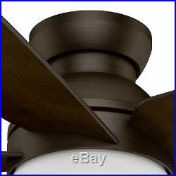 Hunter Fan 52 inch Low Profile Brushed Cocoa Indoor Ceiling Fan with Light Kit