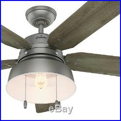 Hunter Fan 52 inch Modern Matte Silver Ceiling Fan with LED Light Kit