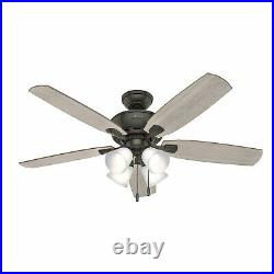 Hunter Fan 52 inch Noble Bronze Indoor Ceiling Fan with Light Kit and Pull Chain