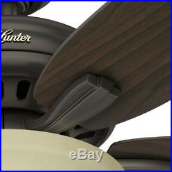 Hunter Fan 52 inch Premier Bronze Ceiling Fan with Cased White CFL Light Kit