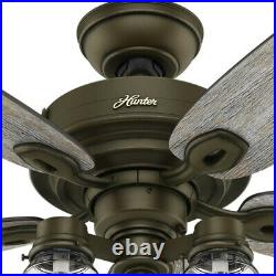 Hunter Fan 52 inch Regal Bronze Indoor Ceiling Fan with Light Kit and Pull Chain