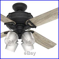 Hunter Fan 52 inch Traditional Natural Iron Ceiling Fan with LED Light Kit