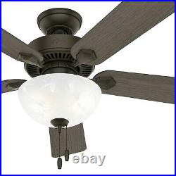 Hunter Fan 52 inch Traditional New Bronze Indoor Ceiling Fan with Light Kit