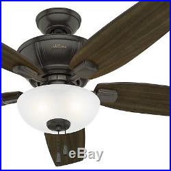 Hunter Fan 52 inch Traditional Nobel Bronze Ceiling Fan with LED Bowl Light Kit