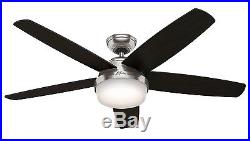Hunter Fan 54 Brushed Nickel Ceiling Fan with a CFL Light Kit Remote Control
