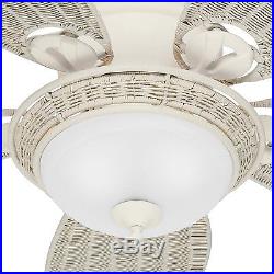 Hunter Fan 54 Tropical Textured White Ceiling Fan with Bowl Light Kit