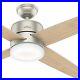 Hunter Fan 54 in Contemporary Matte Nickel Ceiling Fan with Light Kit and Remote