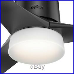 Hunter Fan 54 inch Modern Matte Black Indoor Ceiling Fan with Light Kit