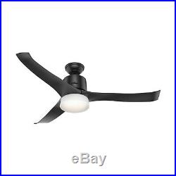 Hunter Fan 54 inch Modern Matte Black Indoor Ceiling Fan with Light Kit