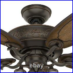 Hunter Fan 54 inch Traditional Onyx Bengal Indoor Ceiling Fan with Light kit
