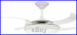 Hunter Fan 59086 Fanaway Retractable Blade 48 White Ceiling Fan With Light Kit