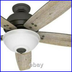 Hunter Fan 60 in Casual Fresh White Indoor Ceiling Fan with Light Kit and Remote