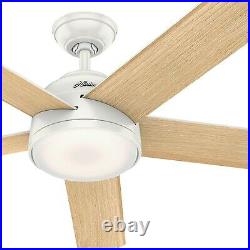 Hunter Fan 60 in Contemporary Fresh White Ceiling Fan with Light Kit and Remote