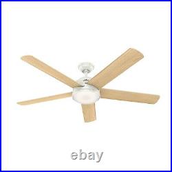 Hunter Fan 60 in Contemporary Fresh White Ceiling Fan with Light Kit and Remote