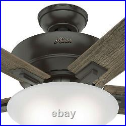 Hunter Fan 60 inch Casual Noble Bronze Ceiling Fan with Light Kit and Pull Chain