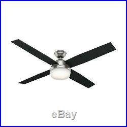 Hunter Fan 60 inch Contemporary Brushed Nickel Ceiling Fan with LED Bowl Light Kit