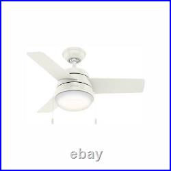 Hunter Fan Company Aker 32 Indoor Ceiling Fan with LED Light Kit, White (2 Pack)