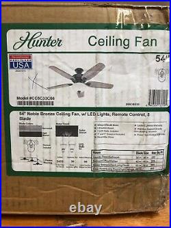 Hunter Fan The Channing 54 Casual Indoor Ceiling Fan Noble Bronze with Light Kit