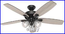 Hunter Highbury II 52 In. LED Indoor Matte Black Ceiling Fan With Light Kit