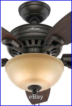Hunter Holden 44 In. Indoor New Bronze Ceiling Fan With Light Kit Elegant New