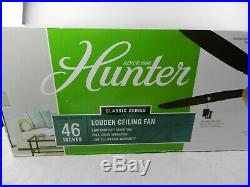 Hunter Louden 46-in Premier Bronze Flush Mount Indoor Ceiling Fan with Light Kit