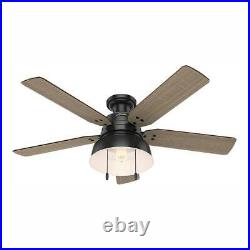 Hunter Mill Valley 52 Quiet Indoor/Outdoor Ceiling Fan with LED Light Kit, Black