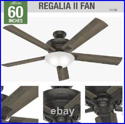 Hunter Regalia 2 Noble Bronze 60 Inch Indoor Ceiling Fan withLight 5 Blades 51156