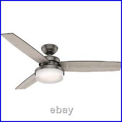 Hunter Sentinel 52 In. Brushed Slate Ceiling Fan with Light Kit and Handheld