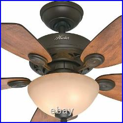 Hunter Watson 34 Indoor Home Ceiling Fan with LED Light and Remote, New Bronze