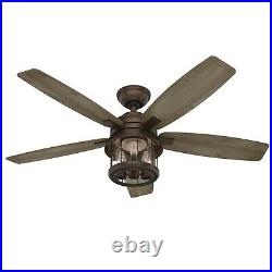 Hutner Fan 52 inch Casual Weathered Copper Ceiling Fan with Light Kit and Remote