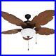 Hykolity 52 Inch Indoor Tropical Ceiling Fan With Light Kit Five ABS Palm Leaf