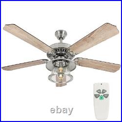 Hykolity 52 Inch Traditional Style Indoor Ceiling Fan with Light Kit, Remote
