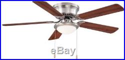 Indoor Ceiling Fan 52 Portable Commercial LED Light Kit Brushed Nickel New